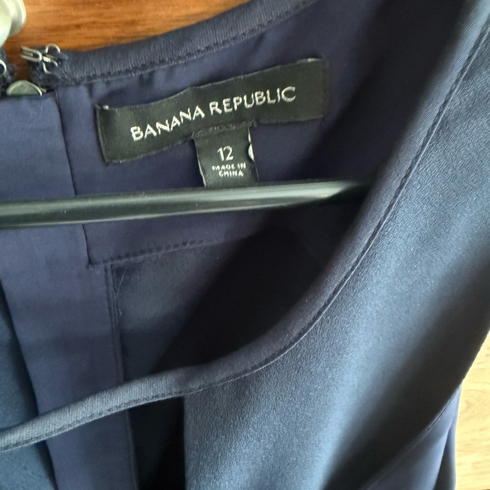 Banana Republic Crepe Swing Navy Dress Size‎ 12 - Picture 8 of 9